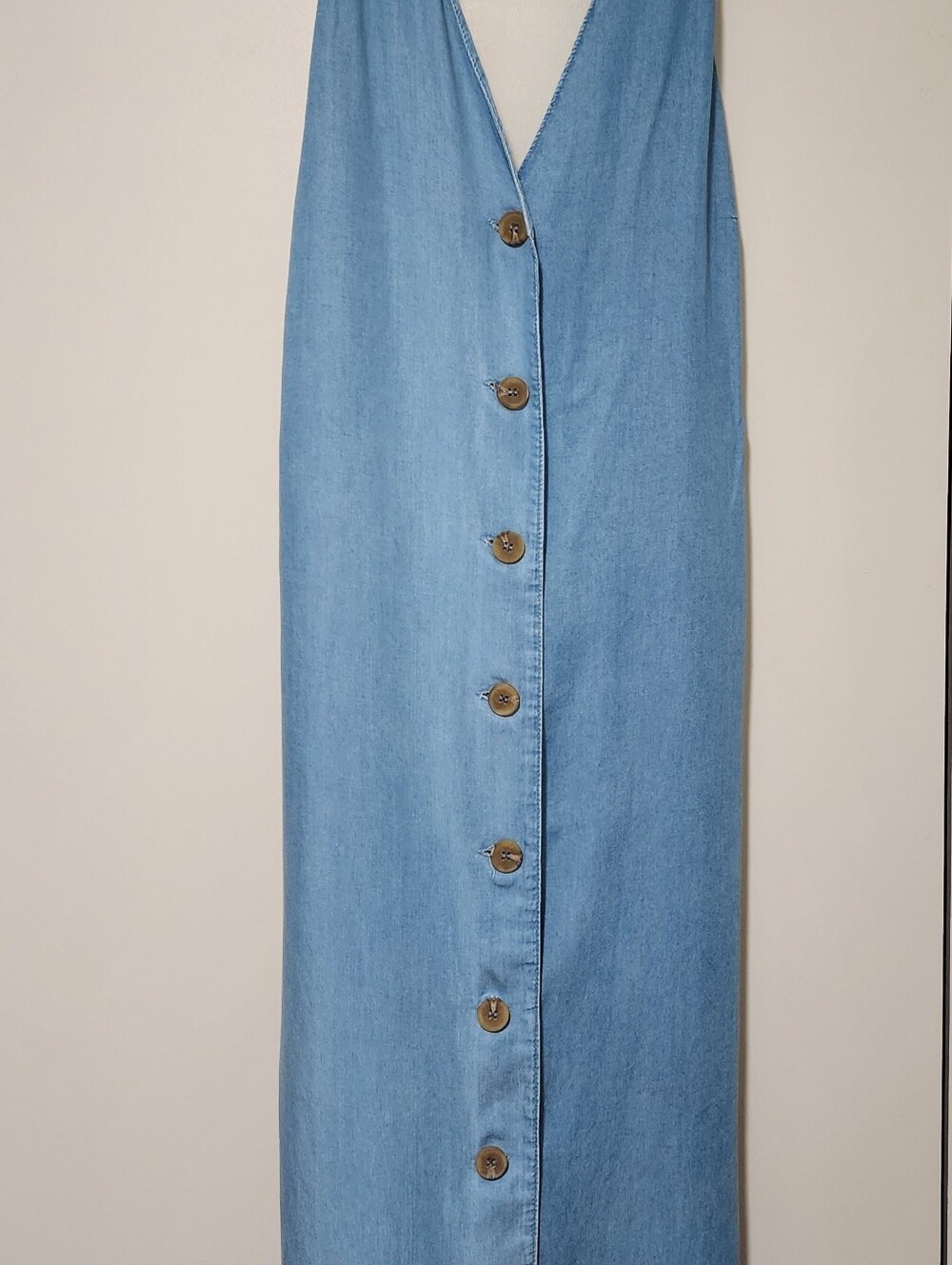 Love Tree Light Blue Button-Down Denim Maxi Dress